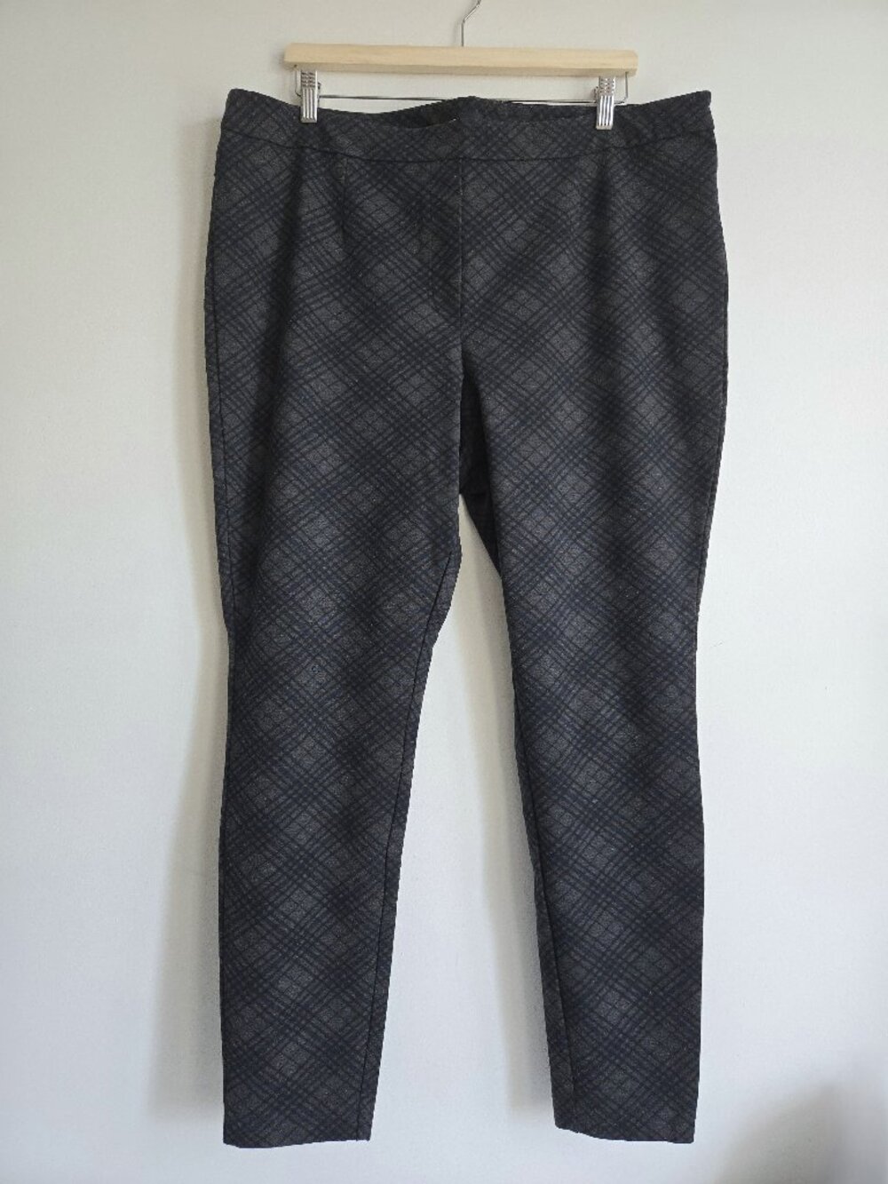 Reitmans Modern Stretch Trouser Leggings | Grey Plaid | 20 Tall